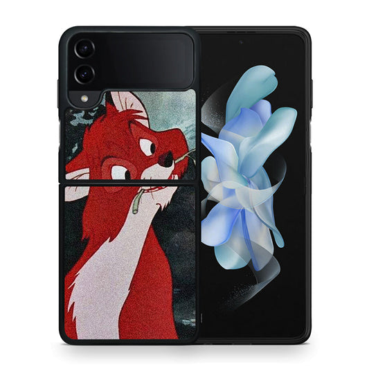 Θήκη Samsung Galaxy Z Flip4 Tod And Vixey Love 1 από τη Smartfits με σχέδιο στο πίσω μέρος και μαύρο περίβλημα | Samsung Galaxy Z Flip4 Tod And Vixey Love 1 case with colorful back and black bezels