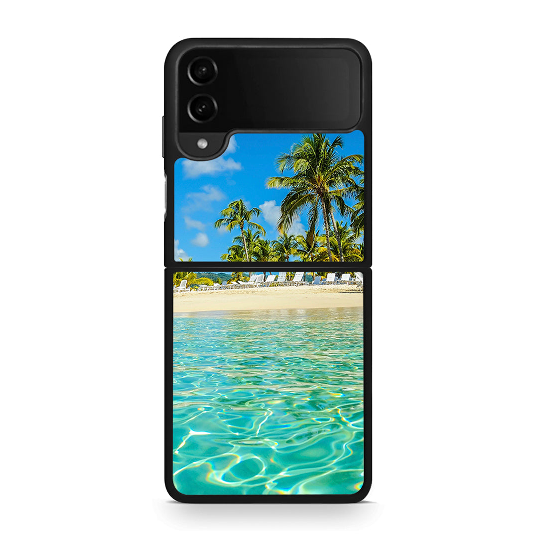 Samsung Galaxy Z Flip4 Tropical Vibes Θήκη από τη Smartfits με σχέδιο στο πίσω μέρος και μαύρο περίβλημα | Smartphone case with colorful back and black bezels by Smartfits