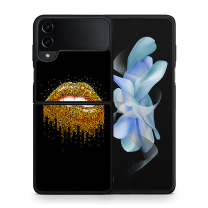 Θήκη Samsung Galaxy Z Flip4 Golden Valentine από τη Smartfits με σχέδιο στο πίσω μέρος και μαύρο περίβλημα | Samsung Galaxy Z Flip4 Golden Valentine case with colorful back and black bezels