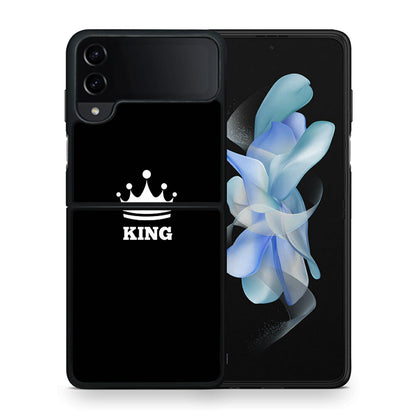 Θήκη Samsung Galaxy Z Flip4 King Valentine από τη Smartfits με σχέδιο στο πίσω μέρος και μαύρο περίβλημα | Samsung Galaxy Z Flip4 King Valentine case with colorful back and black bezels