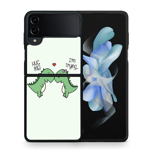 Θήκη Samsung Galaxy Z Flip4 Rex Valentine από τη Smartfits με σχέδιο στο πίσω μέρος και μαύρο περίβλημα | Samsung Galaxy Z Flip4 Rex Valentine case with colorful back and black bezels