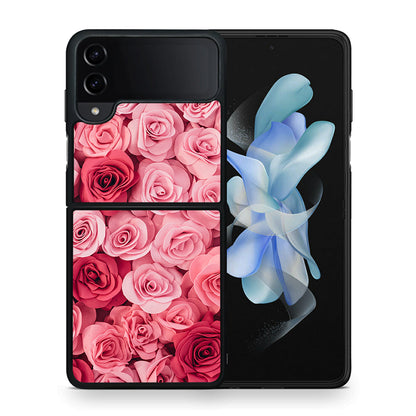Θήκη Samsung Galaxy Z Flip4 RoseGarden Valentine από τη Smartfits με σχέδιο στο πίσω μέρος και μαύρο περίβλημα | Samsung Galaxy Z Flip4 RoseGarden Valentine case with colorful back and black bezels