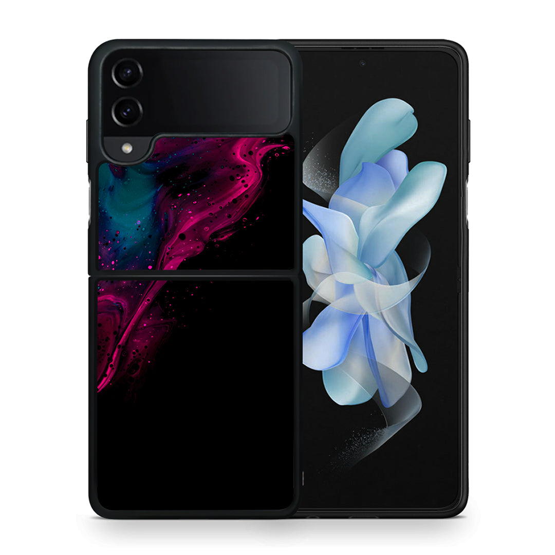 Θήκη Samsung Galaxy Z Flip4 Pink Black Watercolor από τη Smartfits με σχέδιο στο πίσω μέρος και μαύρο περίβλημα | Samsung Galaxy Z Flip4 Pink Black Watercolor case with colorful back and black bezels