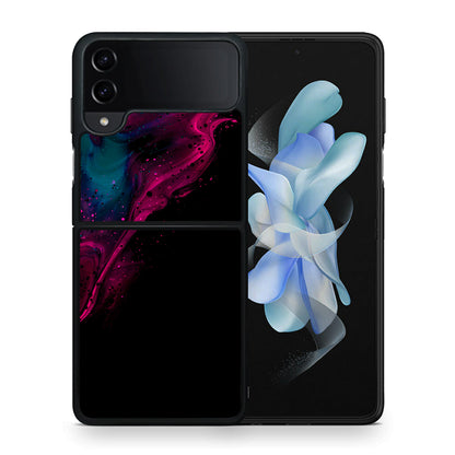Θήκη Samsung Galaxy Z Flip4 Pink Black Watercolor από τη Smartfits με σχέδιο στο πίσω μέρος και μαύρο περίβλημα | Samsung Galaxy Z Flip4 Pink Black Watercolor case with colorful back and black bezels