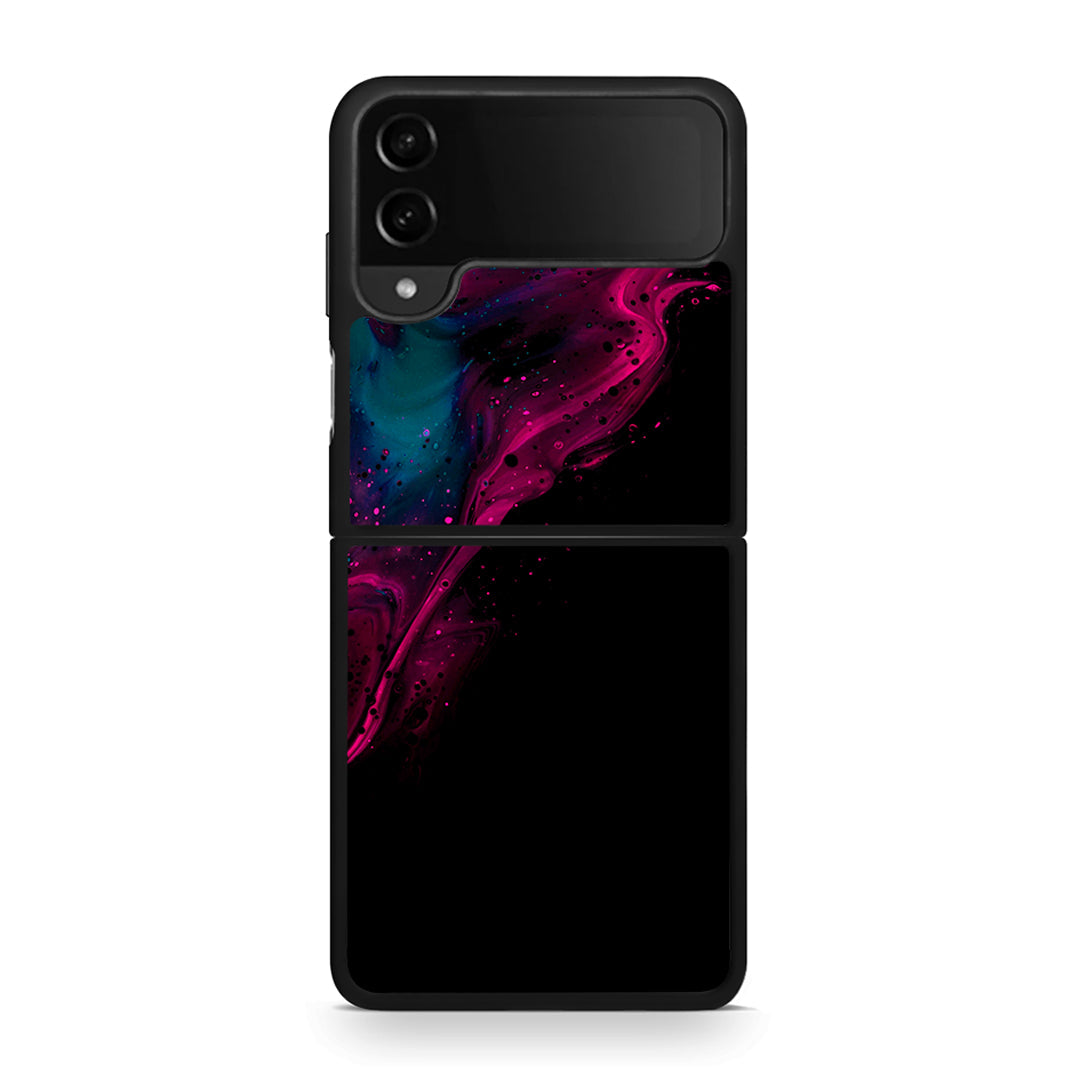 4 - Samsung Galaxy Z Flip4 Pink Black Watercolor case, cover, bumper
