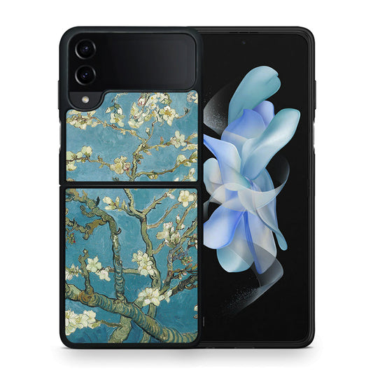 Θήκη Samsung Galaxy Z Flip4 White Blossoms από τη Smartfits με σχέδιο στο πίσω μέρος και μαύρο περίβλημα | Samsung Galaxy Z Flip4 White Blossoms case with colorful back and black bezels