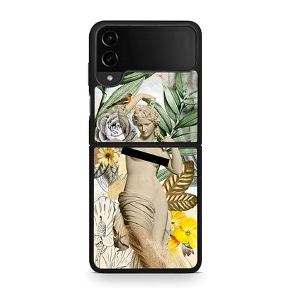 Samsung Galaxy Z Flip4 Woman Statue θήκη από τη Smartfits με σχέδιο στο πίσω μέρος και μαύρο περίβλημα | Smartphone case with colorful back and black bezels by Smartfits