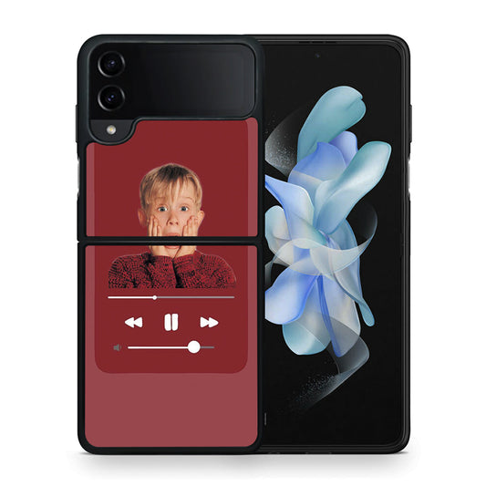 Θήκη Samsung Galaxy Z Flip4 Xmas Alone Music από τη Smartfits με σχέδιο στο πίσω μέρος και μαύρο περίβλημα | Samsung Galaxy Z Flip4 Xmas Alone Music case with colorful back and black bezels