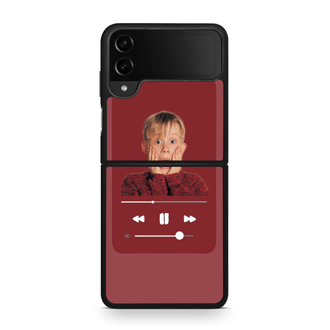 Samsung Galaxy Z Flip4 Xmas Alone Music θήκη από τη Smartfits με σχέδιο στο πίσω μέρος και μαύρο περίβλημα | Smartphone case with colorful back and black bezels by Smartfits