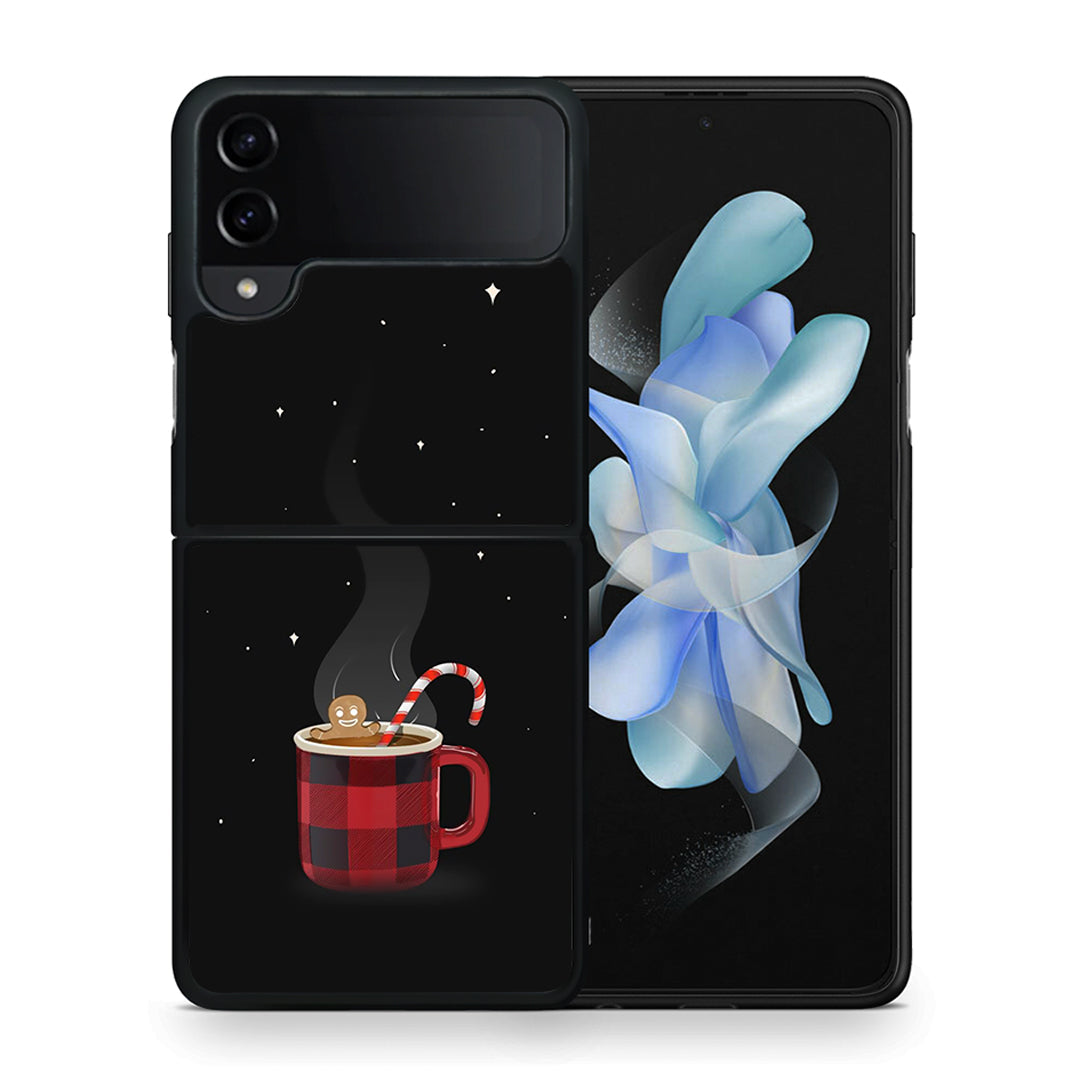 Θήκη Samsung Galaxy Z Flip4 Xmas Bathing από τη Smartfits με σχέδιο στο πίσω μέρος και μαύρο περίβλημα | Samsung Galaxy Z Flip4 Xmas Bathing case with colorful back and black bezels