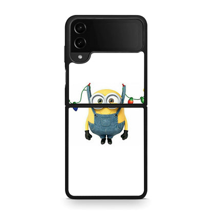 Samsung Galaxy Z Flip4 Xmas Minion Lights θήκη από τη Smartfits με σχέδιο στο πίσω μέρος και μαύρο περίβλημα | Smartphone case with colorful back and black bezels by Smartfits