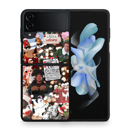 Θήκη Samsung Galaxy Z Flip4 Xmas Movies από τη Smartfits με σχέδιο στο πίσω μέρος και μαύρο περίβλημα | Samsung Galaxy Z Flip4 Xmas Movies case with colorful back and black bezels