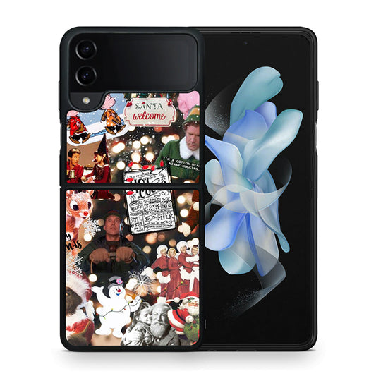 Θήκη Samsung Galaxy Z Flip4 Xmas Movies από τη Smartfits με σχέδιο στο πίσω μέρος και μαύρο περίβλημα | Samsung Galaxy Z Flip4 Xmas Movies case with colorful back and black bezels