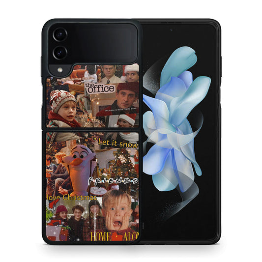 Θήκη Samsung Galaxy Z Flip4 Xmas Wishes από τη Smartfits με σχέδιο στο πίσω μέρος και μαύρο περίβλημα | Samsung Galaxy Z Flip4 Xmas Wishes case with colorful back and black bezels