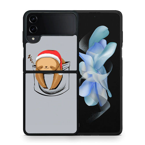 Θήκη Samsung Galaxy Z Flip4 Xmas Zzzz από τη Smartfits με σχέδιο στο πίσω μέρος και μαύρο περίβλημα | Samsung Galaxy Z Flip4 Xmas Zzzz case with colorful back and black bezels