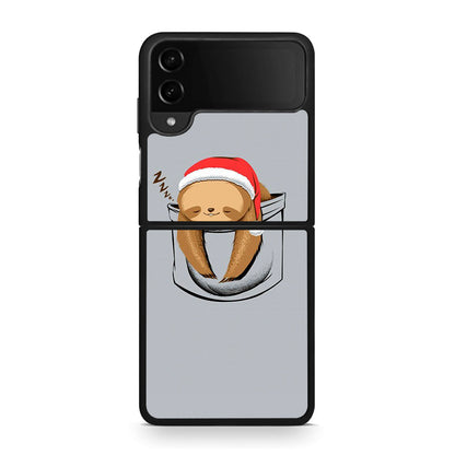 Samsung Galaxy Z Flip4 Xmas Zzzz θήκη από τη Smartfits με σχέδιο στο πίσω μέρος και μαύρο περίβλημα | Smartphone case with colorful back and black bezels by Smartfits