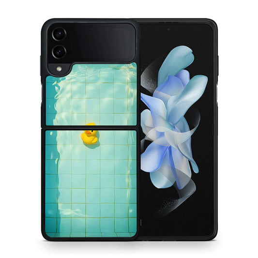 Θήκη Samsung Galaxy Z Flip4 Yellow Duck από τη Smartfits με σχέδιο στο πίσω μέρος και μαύρο περίβλημα | Samsung Galaxy Z Flip4 Yellow Duck case with colorful back and black bezels