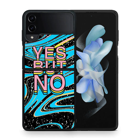 Θήκη Samsung Galaxy Z Flip4 Yes But No από τη Smartfits με σχέδιο στο πίσω μέρος και μαύρο περίβλημα | Samsung Galaxy Z Flip4 Yes But No case with colorful back and black bezels