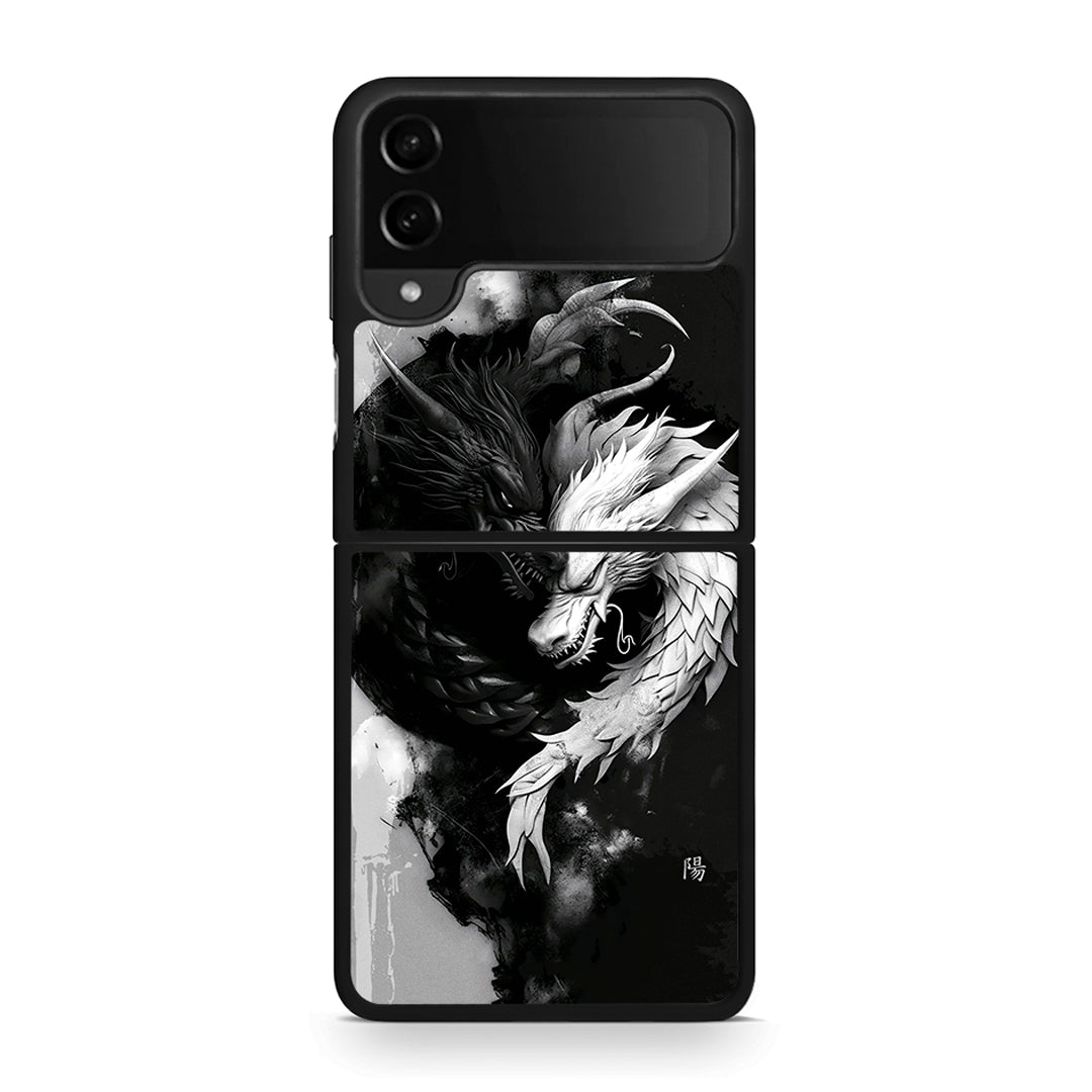 Samsung Galaxy Z Flip4 Yin Yang Θήκη από τη Smartfits με σχέδιο στο πίσω μέρος και μαύρο περίβλημα | Smartphone case with colorful back and black bezels by Smartfits