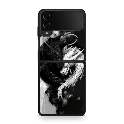 Samsung Galaxy Z Flip4 Yin Yang Θήκη από τη Smartfits με σχέδιο στο πίσω μέρος και μαύρο περίβλημα | Smartphone case with colorful back and black bezels by Smartfits