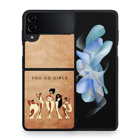 Θήκη Samsung Galaxy Z Flip4 You Go Girl από τη Smartfits με σχέδιο στο πίσω μέρος και μαύρο περίβλημα | Samsung Galaxy Z Flip4 You Go Girl case with colorful back and black bezels