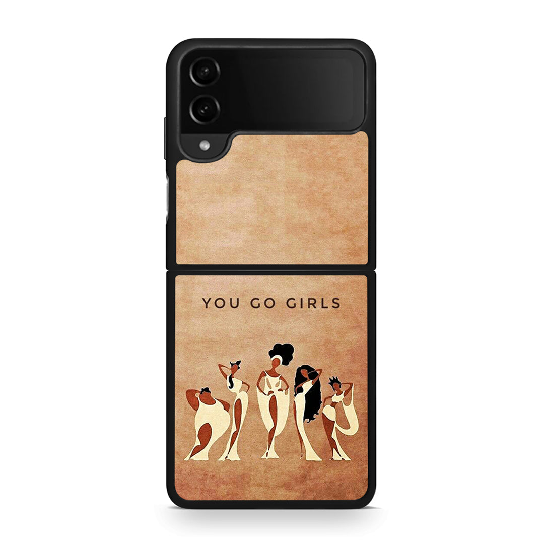 Samsung Galaxy Z Flip4 You Go Girl θήκη από τη Smartfits με σχέδιο στο πίσω μέρος και μαύρο περίβλημα | Smartphone case with colorful back and black bezels by Smartfits