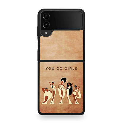 Samsung Galaxy Z Flip4 You Go Girl θήκη από τη Smartfits με σχέδιο στο πίσω μέρος και μαύρο περίβλημα | Smartphone case with colorful back and black bezels by Smartfits