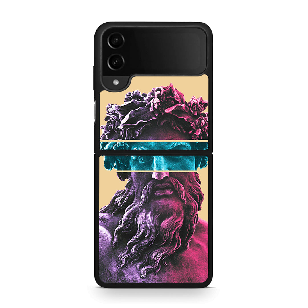 Samsung Galaxy Z Flip4 Zeus Art Θήκη Αγίου Βαλεντίνου από τη Smartfits με σχέδιο στο πίσω μέρος και μαύρο περίβλημα | Smartphone case with colorful back and black bezels by Smartfits