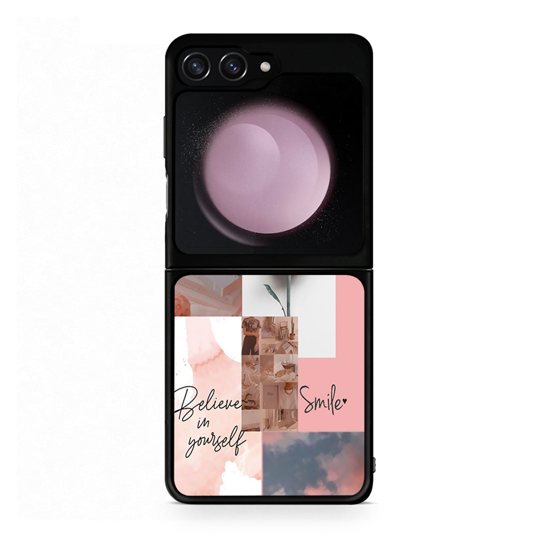Samsung Galaxy Z Flip5 Aesthetic Collage θήκη από τη Smartfits με σχέδιο στο πίσω μέρος και μαύρο περίβλημα | Smartphone case with colorful back and black bezels by Smartfits