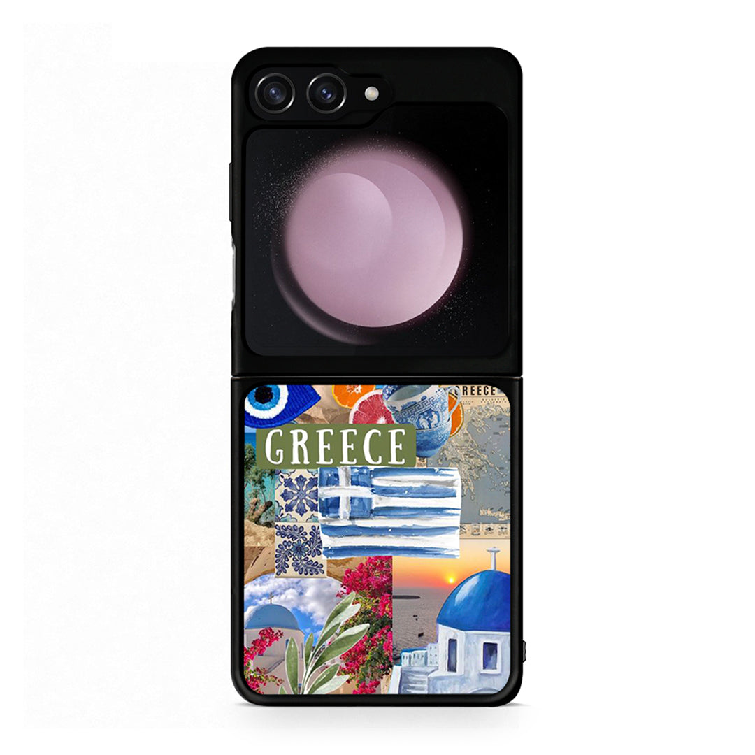 Samsung Galaxy Z Flip5 All Greek Θήκη από τη Smartfits με σχέδιο στο πίσω μέρος και μαύρο περίβλημα | Smartphone case with colorful back and black bezels by Smartfits