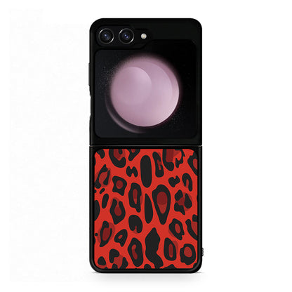 4 - Samsung Galaxy Z Flip5 Red Leopard Animal case, cover, bumper
