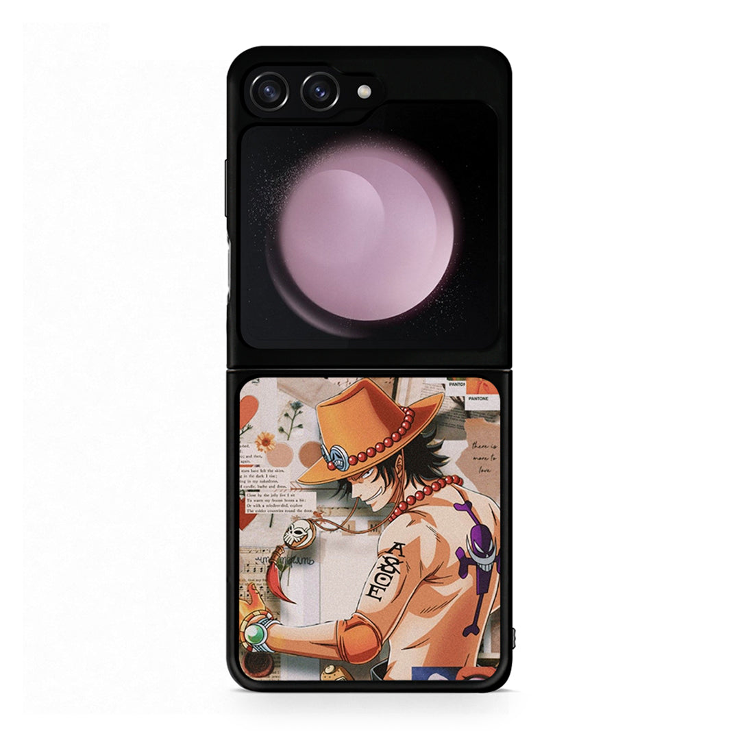 Samsung Galaxy Z Flip5 Anime Collage θήκη από τη Smartfits με σχέδιο στο πίσω μέρος και μαύρο περίβλημα | Smartphone case with colorful back and black bezels by Smartfits