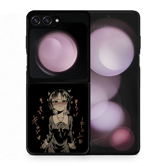 Θήκη Samsung Galaxy Z Flip5 Anime Girl από τη Smartfits με σχέδιο στο πίσω μέρος και μαύρο περίβλημα | Samsung Galaxy Z Flip5 Anime Girl case with colorful back and black bezels