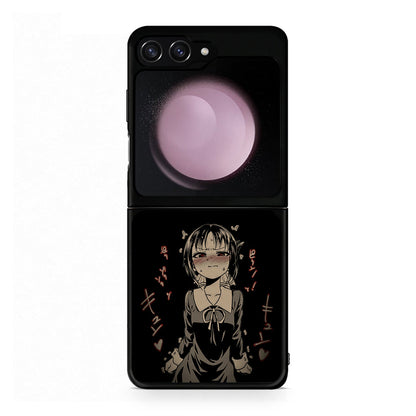 Samsung Galaxy Z Flip5 Anime Girl θήκη από τη Smartfits με σχέδιο στο πίσω μέρος και μαύρο περίβλημα | Smartphone case with colorful back and black bezels by Smartfits