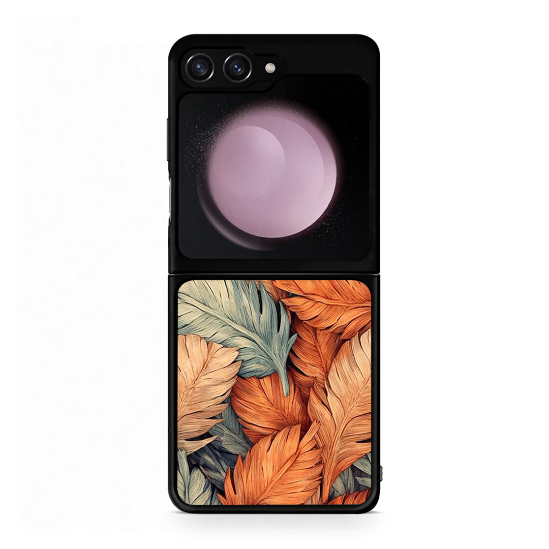 Samsung Galaxy Z Flip5 Autumn Leaves Θήκη από τη Smartfits με σχέδιο στο πίσω μέρος και μαύρο περίβλημα | Smartphone case with colorful back and black bezels by Smartfits