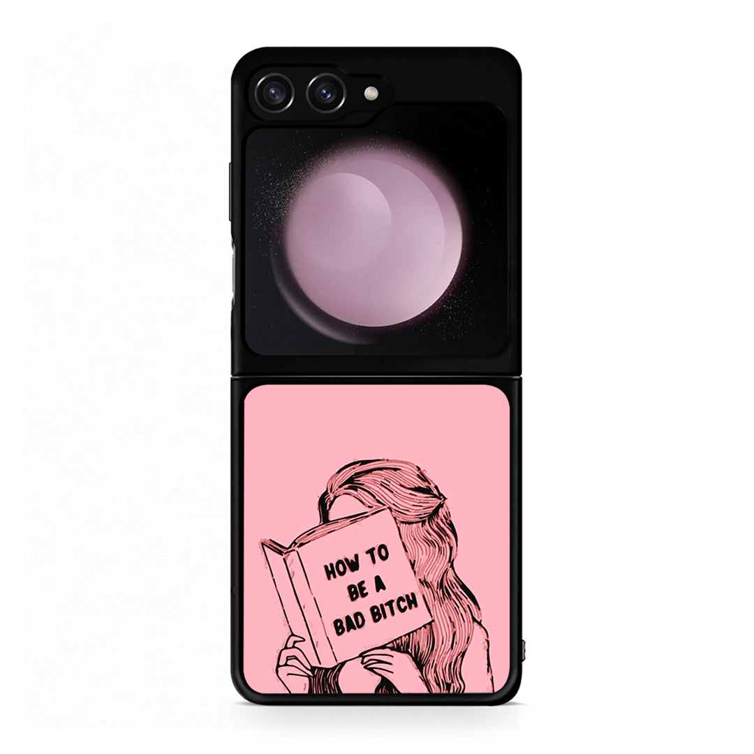 Samsung Galaxy Z Flip5 Bad Bitch θήκη από τη Smartfits με σχέδιο στο πίσω μέρος και μαύρο περίβλημα | Smartphone case with colorful back and black bezels by Smartfits