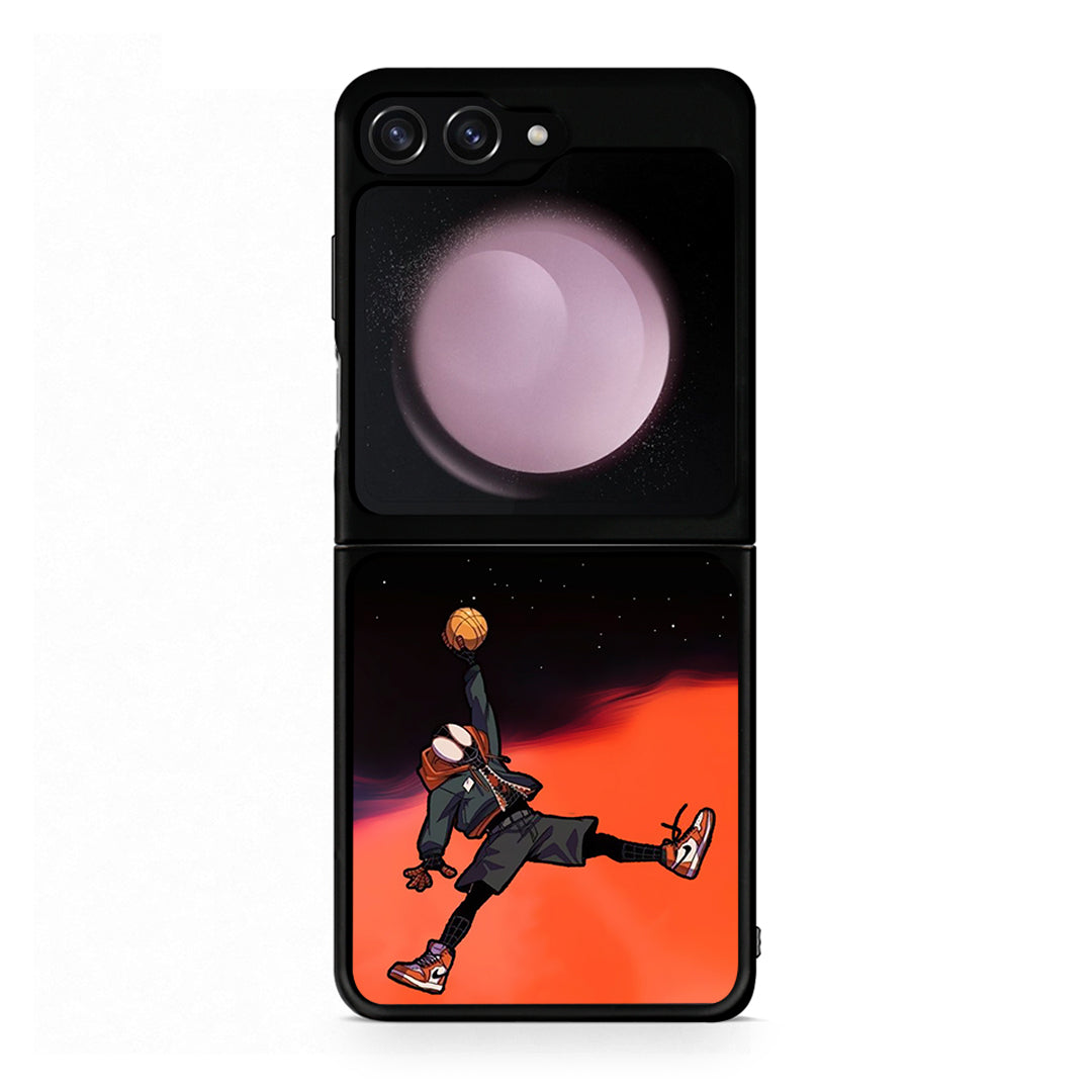 Samsung Galaxy Z Flip5 Basketball Hero θήκη από τη Smartfits με σχέδιο στο πίσω μέρος και μαύρο περίβλημα | Smartphone case with colorful back and black bezels by Smartfits