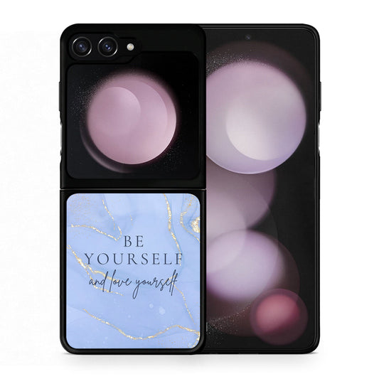 Θήκη Samsung Galaxy Z Flip5 Be Yourself από τη Smartfits με σχέδιο στο πίσω μέρος και μαύρο περίβλημα | Samsung Galaxy Z Flip5 Be Yourself case with colorful back and black bezels