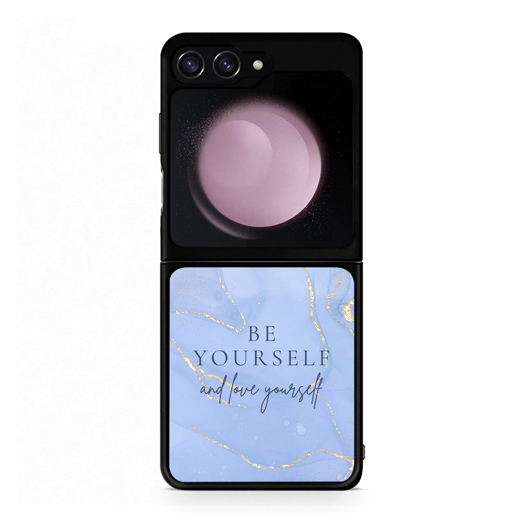 Samsung Galaxy Z Flip5 Be Yourself θήκη από τη Smartfits με σχέδιο στο πίσω μέρος και μαύρο περίβλημα | Smartphone case with colorful back and black bezels by Smartfits