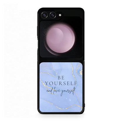 Samsung Galaxy Z Flip5 Be Yourself θήκη από τη Smartfits με σχέδιο στο πίσω μέρος και μαύρο περίβλημα | Smartphone case with colorful back and black bezels by Smartfits