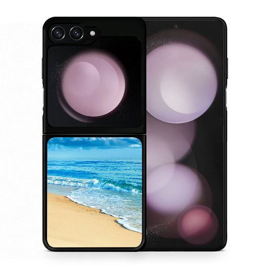 Θήκη Samsung Galaxy Z Flip5 Beautiful Beach από τη Smartfits με σχέδιο στο πίσω μέρος και μαύρο περίβλημα | Samsung Galaxy Z Flip5 Beautiful Beach case with colorful back and black bezels