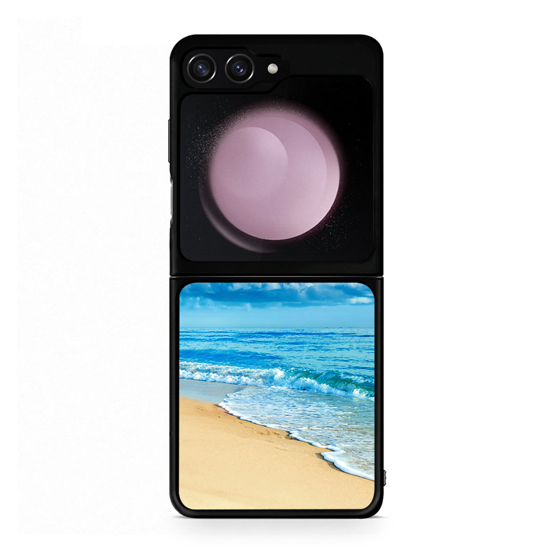 Samsung Galaxy Z Flip5 Beautiful Beach θήκη από τη Smartfits με σχέδιο στο πίσω μέρος και μαύρο περίβλημα | Smartphone case with colorful back and black bezels by Smartfits