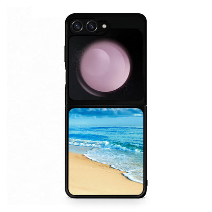 Samsung Galaxy Z Flip5 Beautiful Beach θήκη από τη Smartfits με σχέδιο στο πίσω μέρος και μαύρο περίβλημα | Smartphone case with colorful back and black bezels by Smartfits