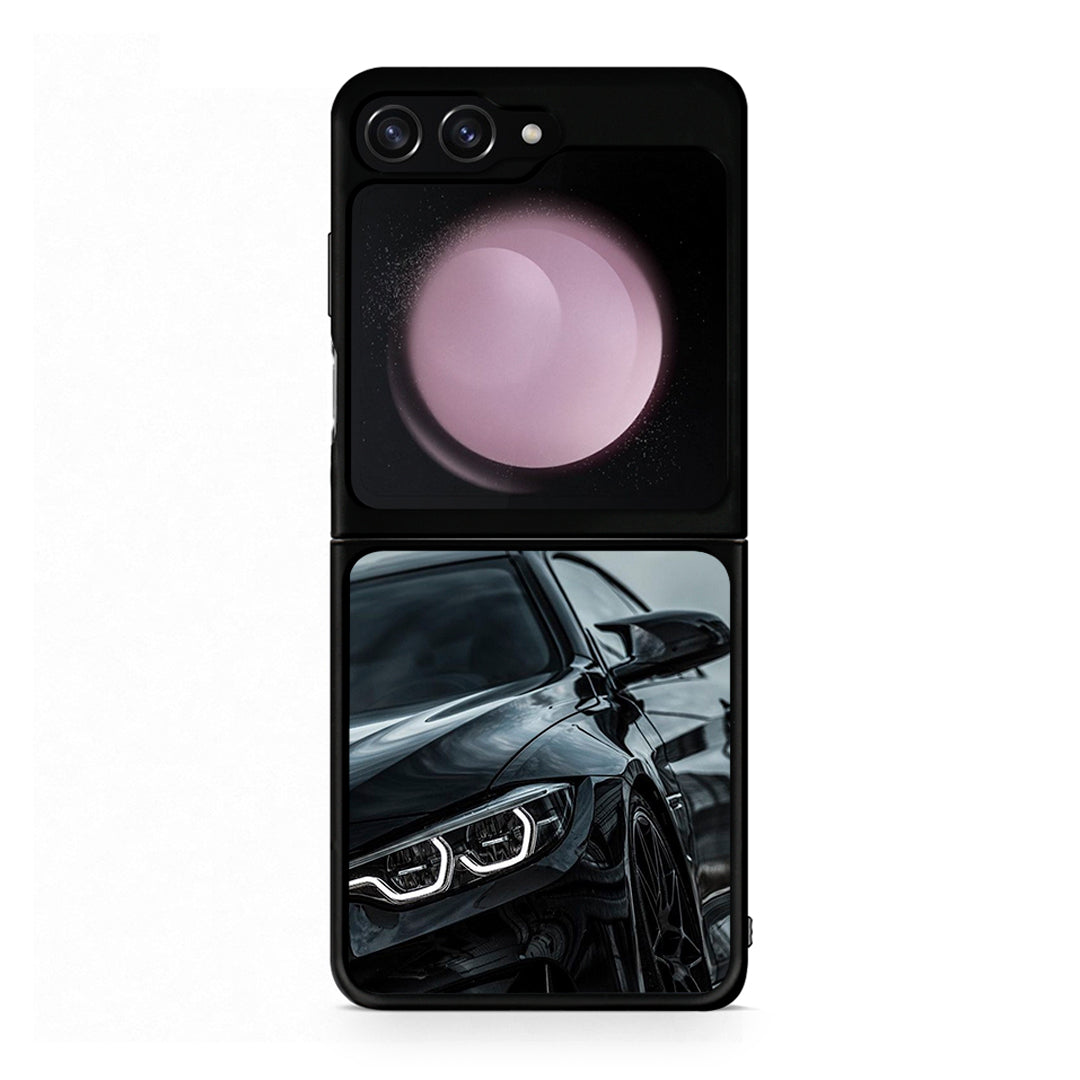Samsung Galaxy Z Flip5 Black BMW θήκη από τη Smartfits με σχέδιο στο πίσω μέρος και μαύρο περίβλημα | Smartphone case with colorful back and black bezels by Smartfits