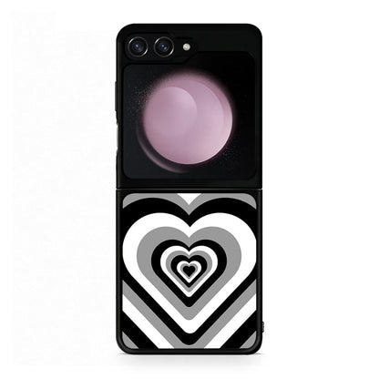 Samsung Galaxy Z Flip5 Black Hearts θήκη από τη Smartfits με σχέδιο στο πίσω μέρος και μαύρο περίβλημα | Smartphone case with colorful back and black bezels by Smartfits