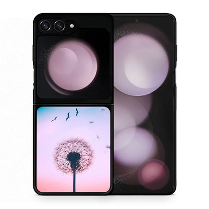 Θήκη Samsung Galaxy Z Flip5 Wish Boho από τη Smartfits με σχέδιο στο πίσω μέρος και μαύρο περίβλημα | Samsung Galaxy Z Flip5 Wish Boho case with colorful back and black bezels