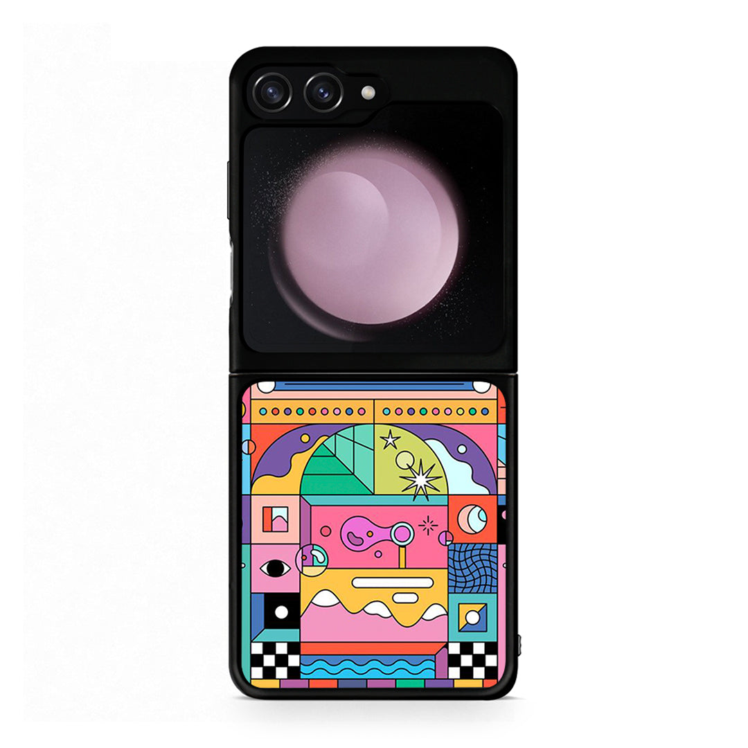 Samsung Galaxy Z Flip5 Bubbles Soap θήκη από τη Smartfits με σχέδιο στο πίσω μέρος και μαύρο περίβλημα | Smartphone case with colorful back and black bezels by Smartfits