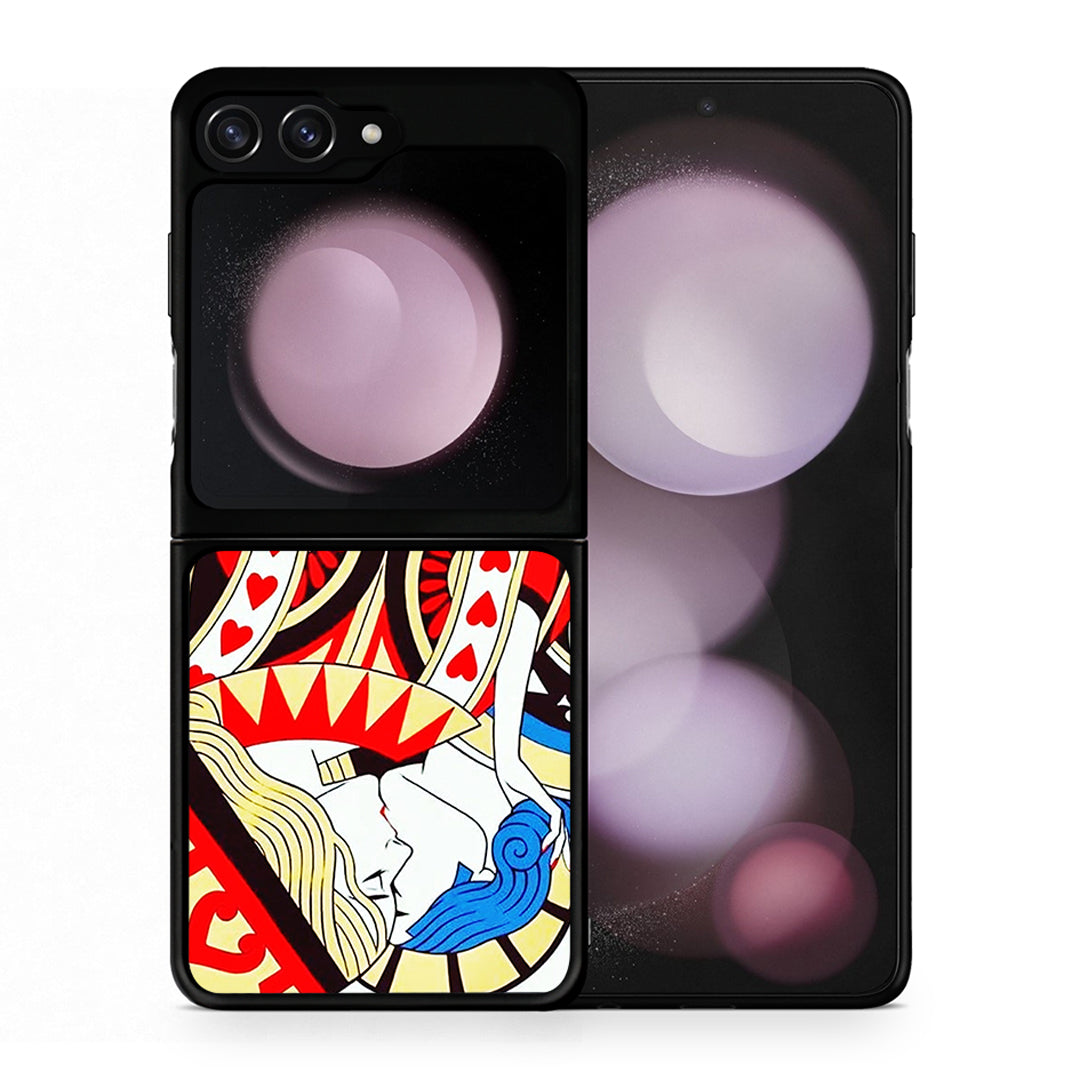 Θήκη Samsung Galaxy Z Flip5 Card Love από τη Smartfits με σχέδιο στο πίσω μέρος και μαύρο περίβλημα | Samsung Galaxy Z Flip5 Card Love case with colorful back and black bezels