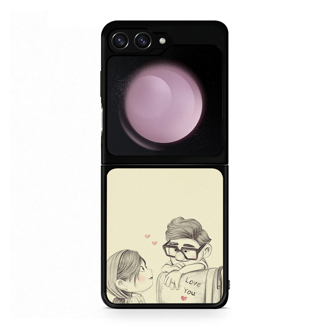 Samsung Galaxy Z Flip5 Carl And Ellie θήκη από τη Smartfits με σχέδιο στο πίσω μέρος και μαύρο περίβλημα | Smartphone case with colorful back and black bezels by Smartfits