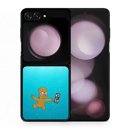 Θήκη Samsung Galaxy Z Flip5 Chasing Money από τη Smartfits με σχέδιο στο πίσω μέρος και μαύρο περίβλημα | Samsung Galaxy Z Flip5 Chasing Money case with colorful back and black bezels